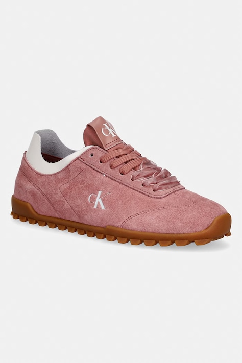 Calvin Klein LOW PROFILE RUN MG SUE DB LACES sneakersy damskie różowe HW0HW03150
