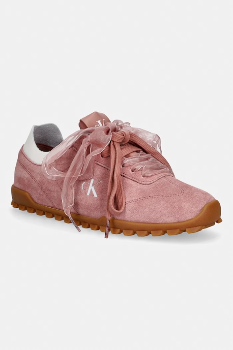 Calvin Klein LOW PROFILE RUN MG SUE DB LACES sneakersy damskie różowe HW0HW03150