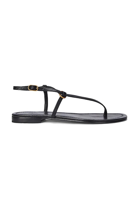 Kožené sandály Polo Ralph Lauren Plo Rng Br Sandal dámské, černá barva, 818932586002