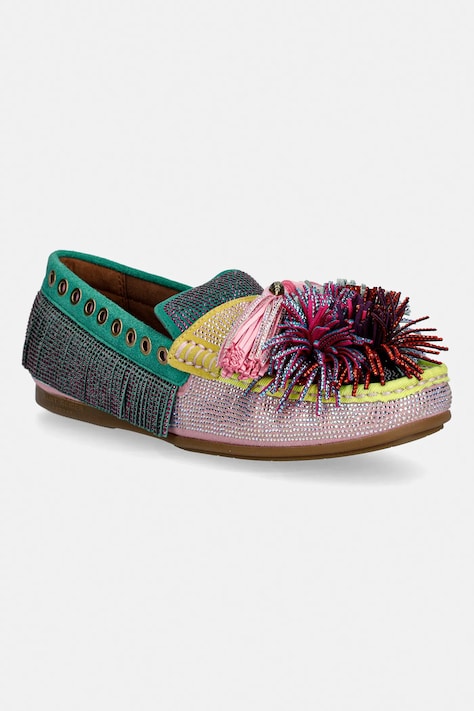 Semišové mokasíny Kurt Geiger London Pom Pom Moccasin dámské, více barev, na plochém podpatku, 4369599209