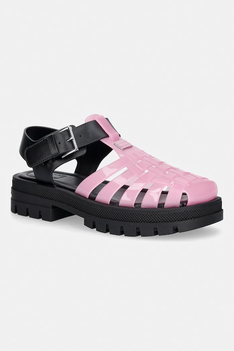 Tommy Jeans sandały z odkrytą piętą damskie TJW JELLY FISHERMAN SANDAL różowe EN0EN02949