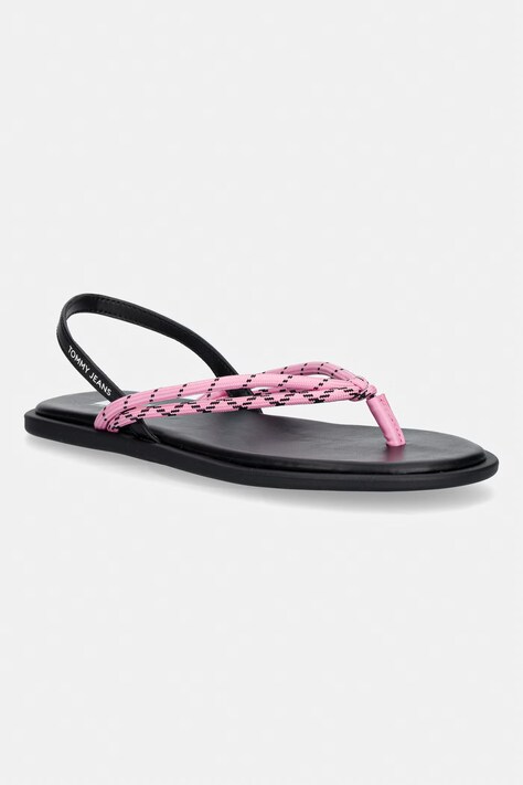 Tommy Jeans sandały damskie TJW CASUAL ROPE SANDAL różowe EN0EN02951
