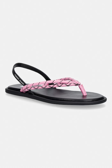 Tommy Jeans sandale pentru femei TJW CASUAL ROPE SANDAL roz EN0EN02951