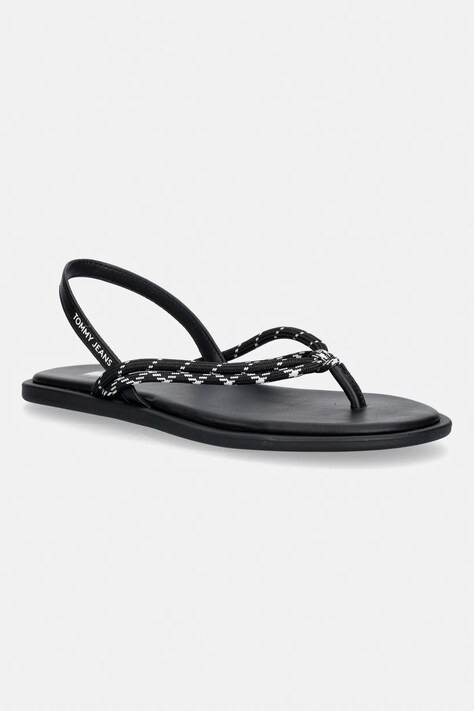 Tommy Jeans sandały damskie TJW CASUAL ROPE SANDAL czarne EN0EN02951