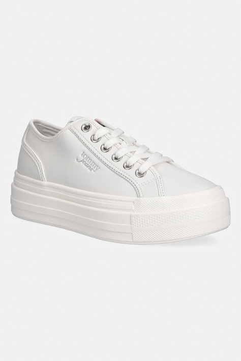 Tommy Jeans TJW FLATFORM SNEAKER LTR tenisówki damskie skórzane białe EN0EN02964
