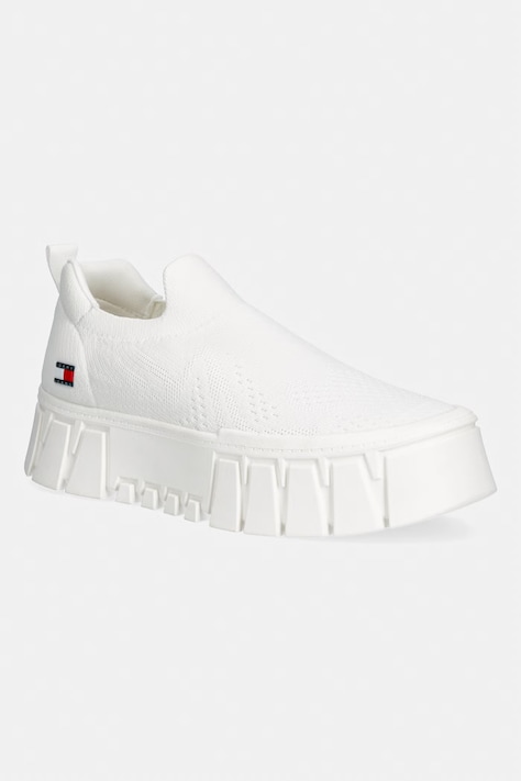 Tommy Jeans TJW CHUNKY KNIT SNEAKER sneakersy damskie białe EN0EN03014