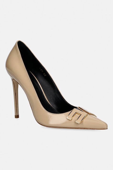 Elisabetta Franchi stilettos de piele culoarea bej, SA14B61E2