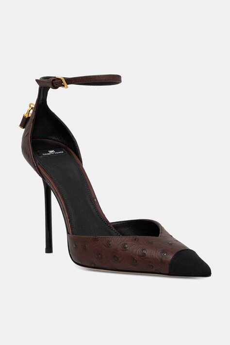 Elisabetta Franchi lodičky kožené hnedé SA99B62E2