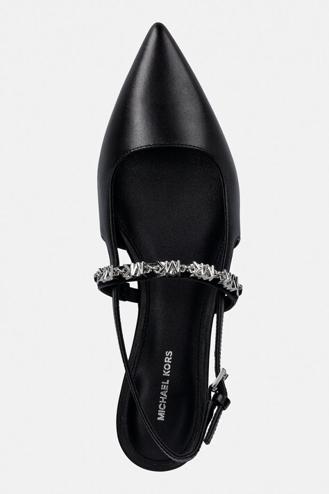 Шкіряні балетки MICHAEL Michael Kors Dina Flex Sling Flat — SS26-OBD0M0, чорний — фото 4