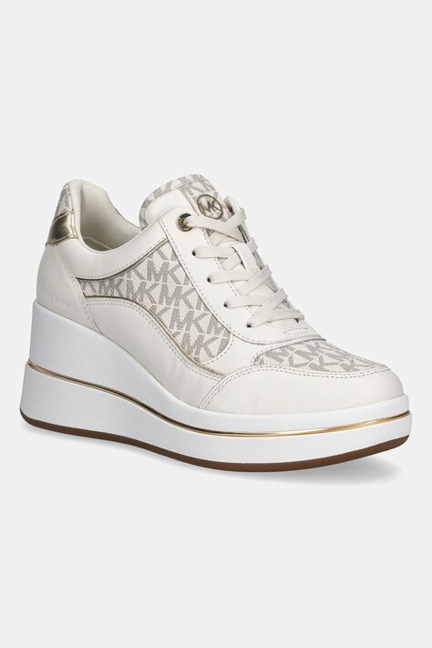 Tenisky MICHAEL Michael Kors Emmy Wedge Trainer dámské, béžová barva, 43F5EMFS2L.150