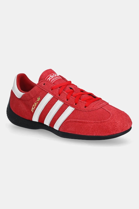 Kožené tenisky adidas Originals Handball Spezial Lo Pro W dámské, červená barva, KJ3626