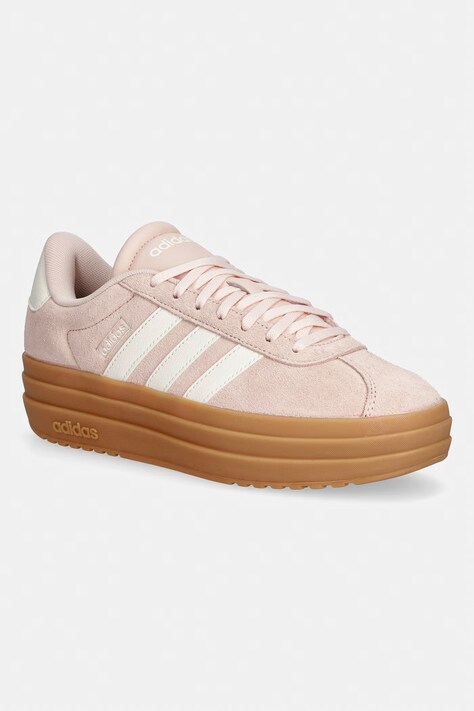 adidas sneakersy zamszowe VL Court Bold damskie kolor pomarańczowy IH9151