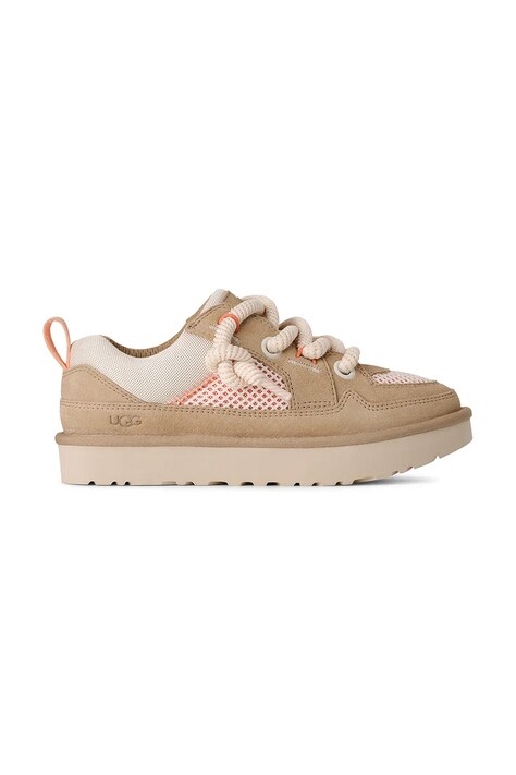 UGG sneakersy zamszowe W Lo Lowmel Mesh damskie kolor beżowy 1175300.SDCST