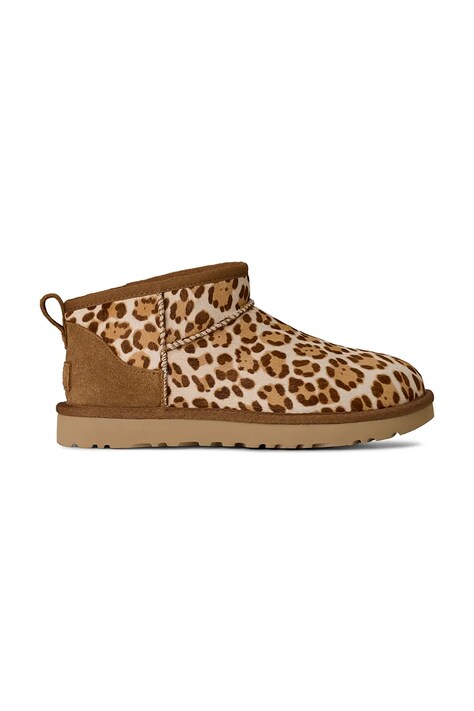 UGG śniegowce zamszowe W Classic Ultra Mini Plains kolor beżowy 1178110.FDJ