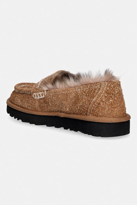 UGG mokasyny zamszowe W Ellis Loafer damskie kolor brązowy na płaskim obcasie 1179390.CHE