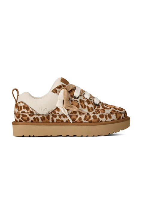 UGG sneakersy zamszowe W Lo Lowmel Plains damskie kolor beżowy 1181071.FDJ