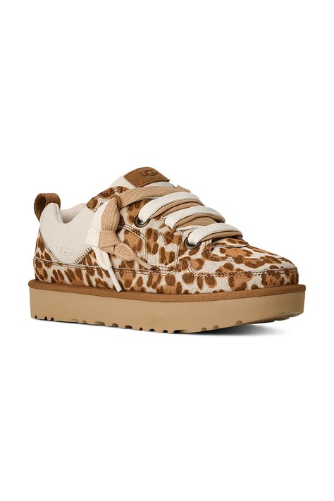 UGG sneakersy zamszowe W Lo Lowmel Plains damskie kolor beżowy 1181071.FDJ