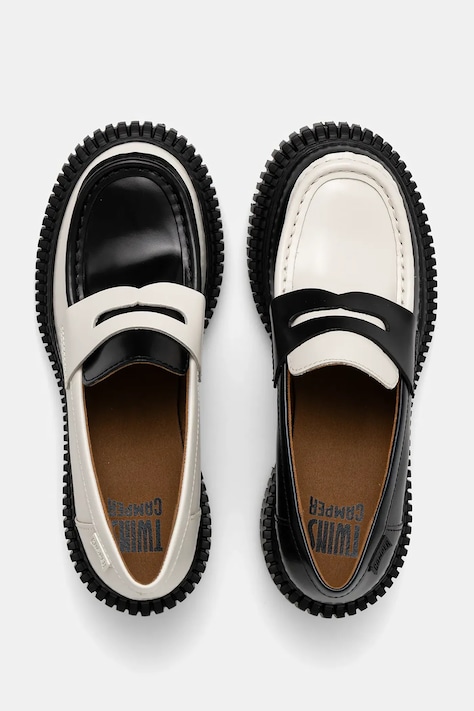 Camper mokasyny skórzane TWS damskie kolor czarny na platformie K201811-006