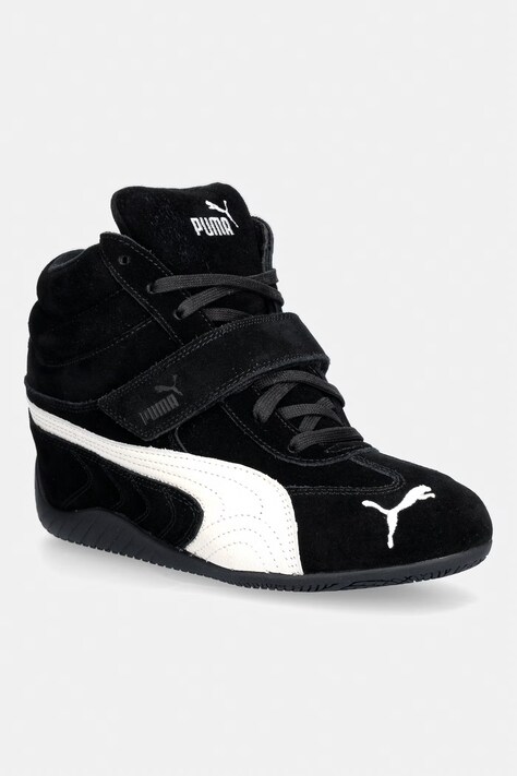 Puma Speedcat Wedge sneakersy na koturnie damskie zamszowe czarne 408119