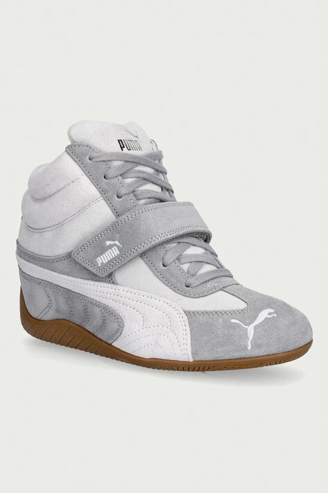 Puma Speedcat Wedge sneakersy damskie zamszowe szare na koturnie 407878