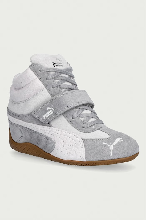 Puma Speedcat Wedge sneakersy damskie zamszowe szare na koturnie 407878