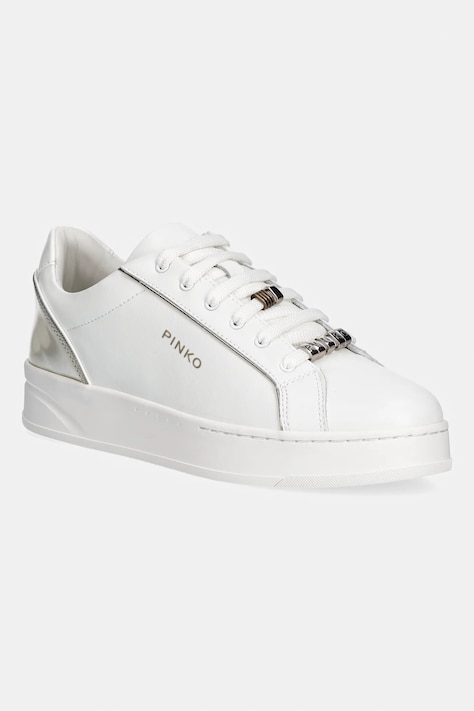 Pinko sneakersy skórzane Iris 01 damskie kolor biały SS0131P001ZX8