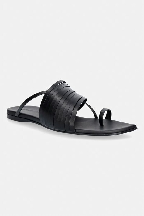 Emporio Armani в'єтнамки жіночі шкіряні чорні EW004458 AF21971 UC001