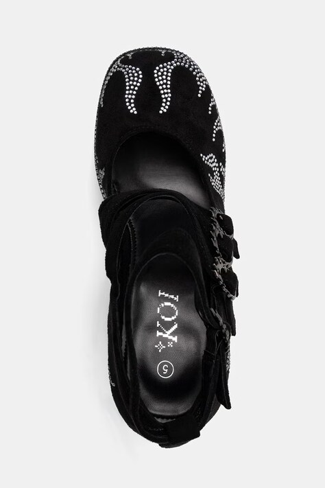Koi Footwear туфлі-човники на каблуку Blazed Flames Strappy Heels — SS26-OBD1NT, чорний — фото 4