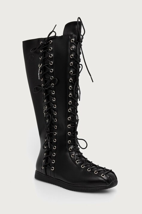 Koi Footwear Numinous Lace Up Charm Long Boots cizme pentru femei negre Numinous