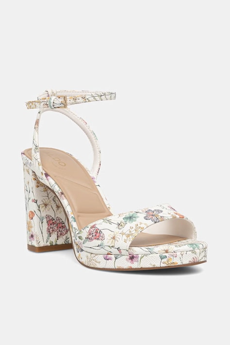 Aldo sandały na słupku GRACIOUS białe 14298548