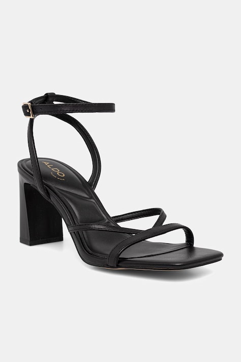 Aldo sandały z odkrytą piętą skórzane STELLARE czarne 13922138