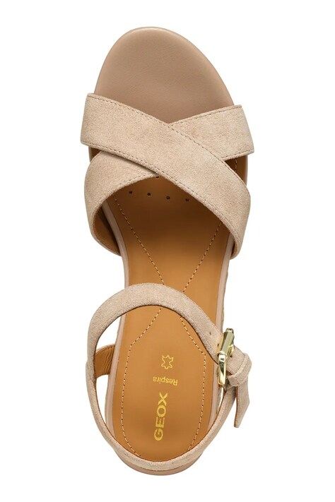 Geox sandały zamszowe D ISCHIA CORDA kolor beżowy D55HHB00020C8191