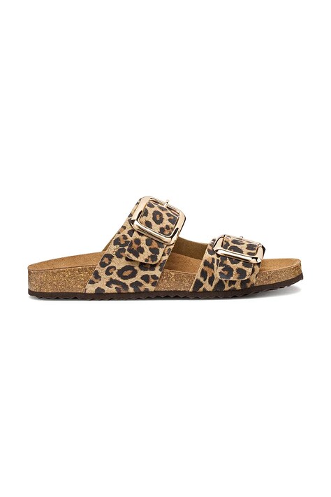 Geox klapki zamszowe D BRIONIA R damskie kolor beżowy D45Y3B000BSC5018