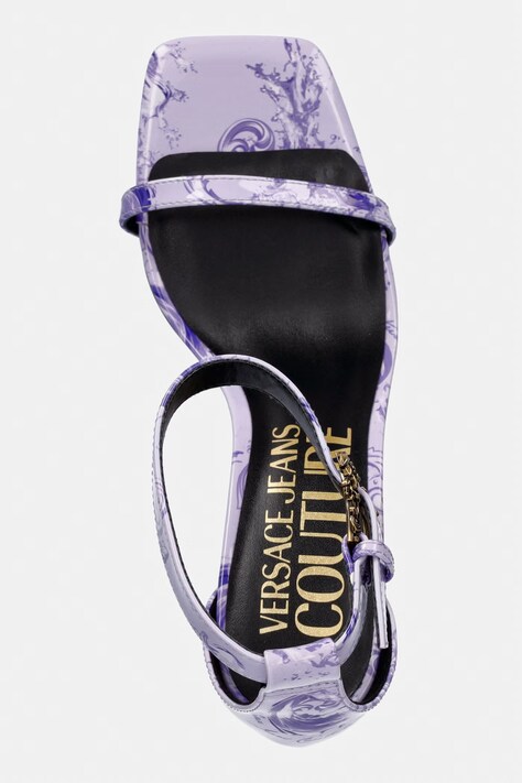 Versace Jeans Couture босоніжки на високих підборах — SS26-OBD205, фіолетовий — фото 4