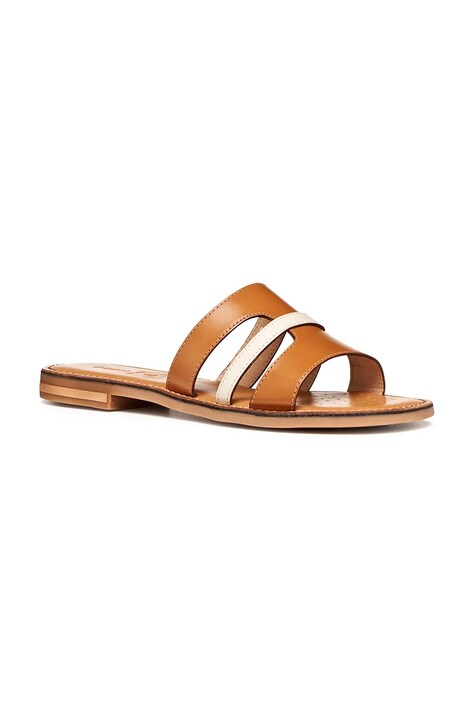 Geox klapki skórzane D MADDALUSIAC damskie kolor brązowy D65YMP0001JC5F1S