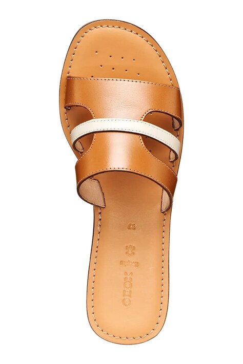 Geox klapki skórzane D MADDALUSIAC damskie kolor brązowy D65YMP0001JC5F1S