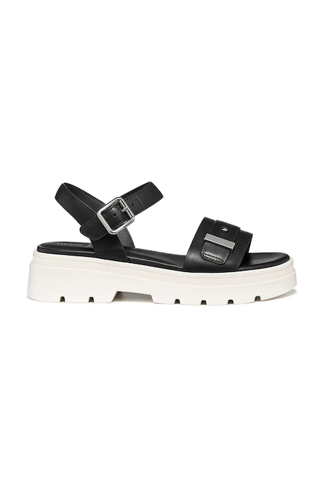 Geox sandały na płaskim obcasie damskie skórzane AACTERSB czarne D670NB00043C9999