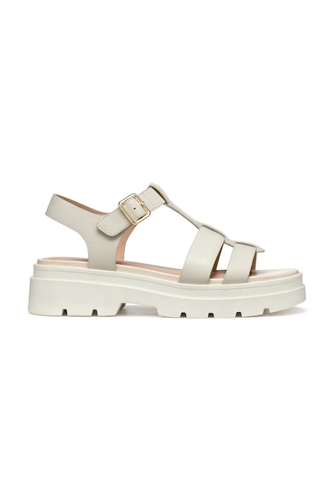 Geox sandały na płaskim obcasie damskie skórzane AACTERSB beżowe D670NA00043C5322