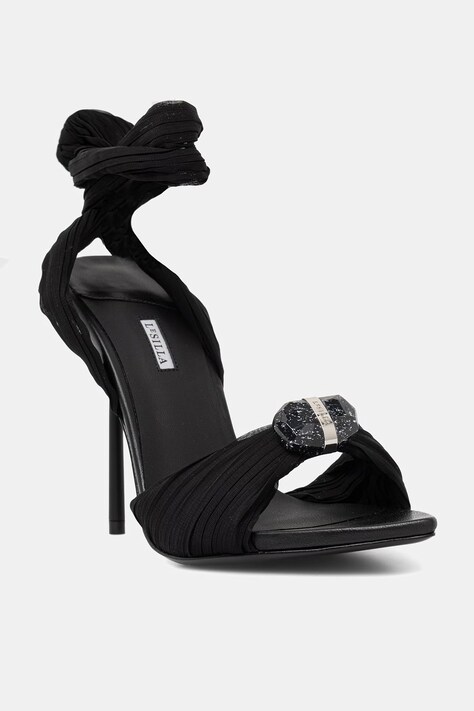 Le Silla sandały na szpilce Sandalo Numa czarne 6688F100BXPPNEM001