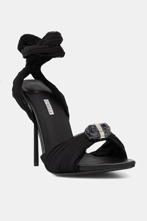 Le Silla sandały na szpilce Sandalo Numa czarne 6688F100BXPPNEM001