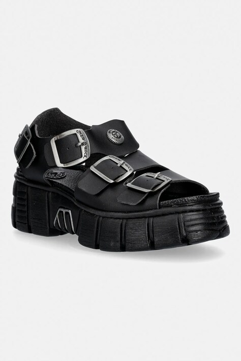 New Rock sandały VEGAN NEGRO GRUESO, TOWER CASCO NEGRO LAT damskie kolor czarny na platformie M.BIOS137.V2