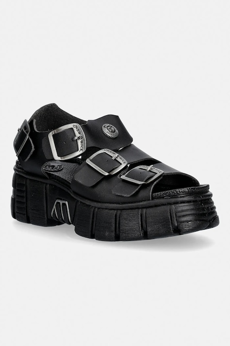 New Rock sandały VEGAN NEGRO GRUESO, TOWER CASCO NEGRO LAT damskie kolor czarny na platformie M.BIOS137.V2