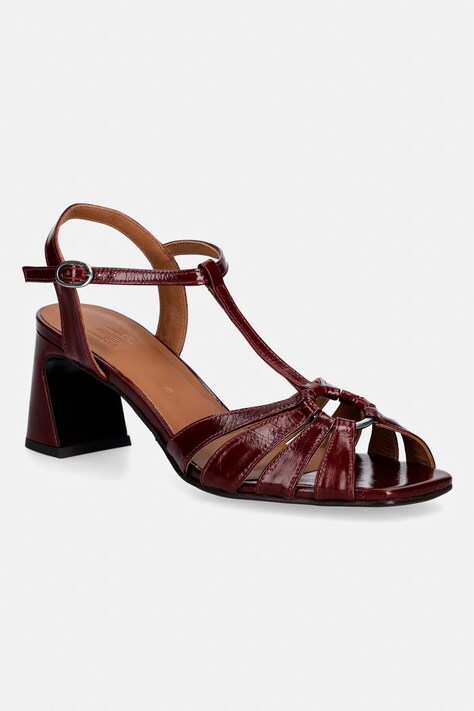 Billi Bi sandały na słupku skórzane czerwone A9756 268