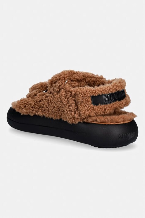 Сандалі Moon Boot MB SHEARLING SANDAL — SS26-OBD2E4, коричневий — фото 3