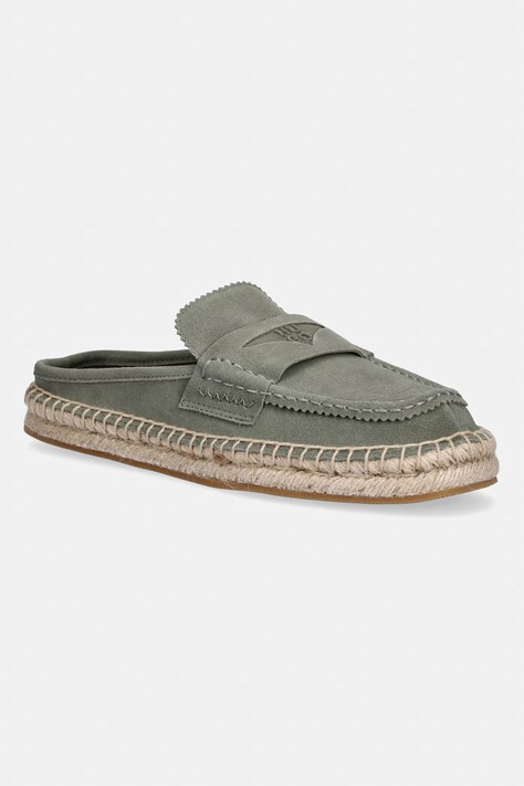 HUGO espadryle damskie zamszowe Brinn zielone 50563734.337