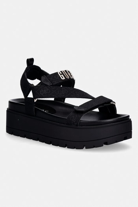 Guess sandale s platformom za žene FETTA crne FLJFTT FAL03