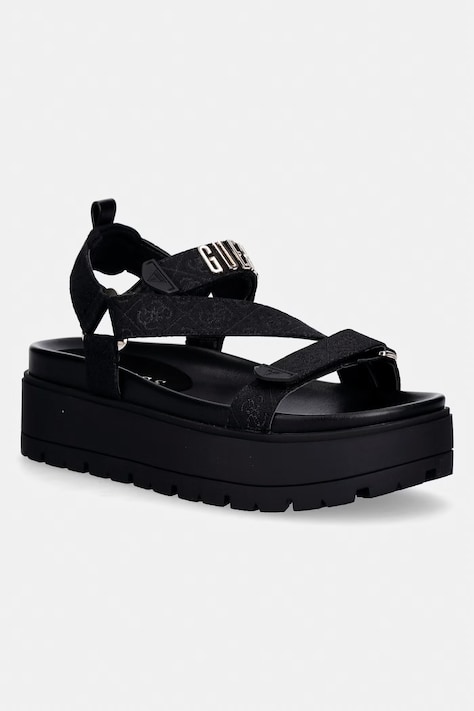 Guess sandale s platformom za žene FETTA crne FLJFTT FAL03