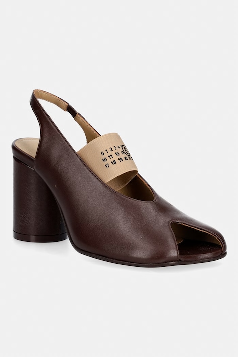 MM6 Maison Margiela sandały skórzane kolor brązowy S59WP0213.P3628.T2259