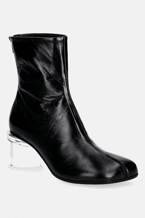 MM6 Maison Margiela botki skórzane damskie kolor czarny na słupku S59WU0265.P7560.T8013