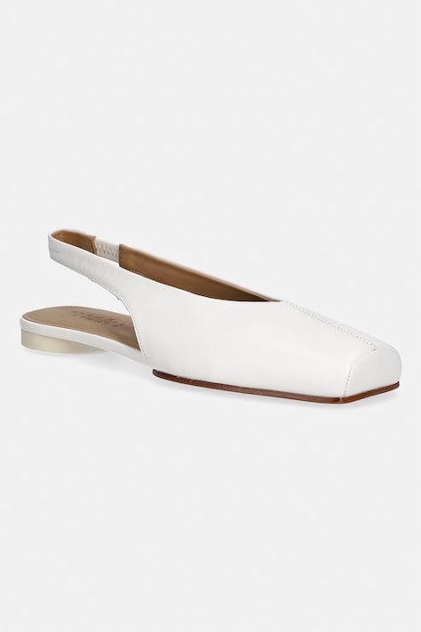 MM6 Maison Margiela baleriny skórzane beżowe S59WX0079.P3628.T1053